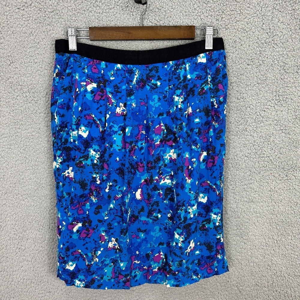 Boden Skirt Women 6 Bold Blue Abstract Print Work‎ Y2K Artsy Dopamine Dressing